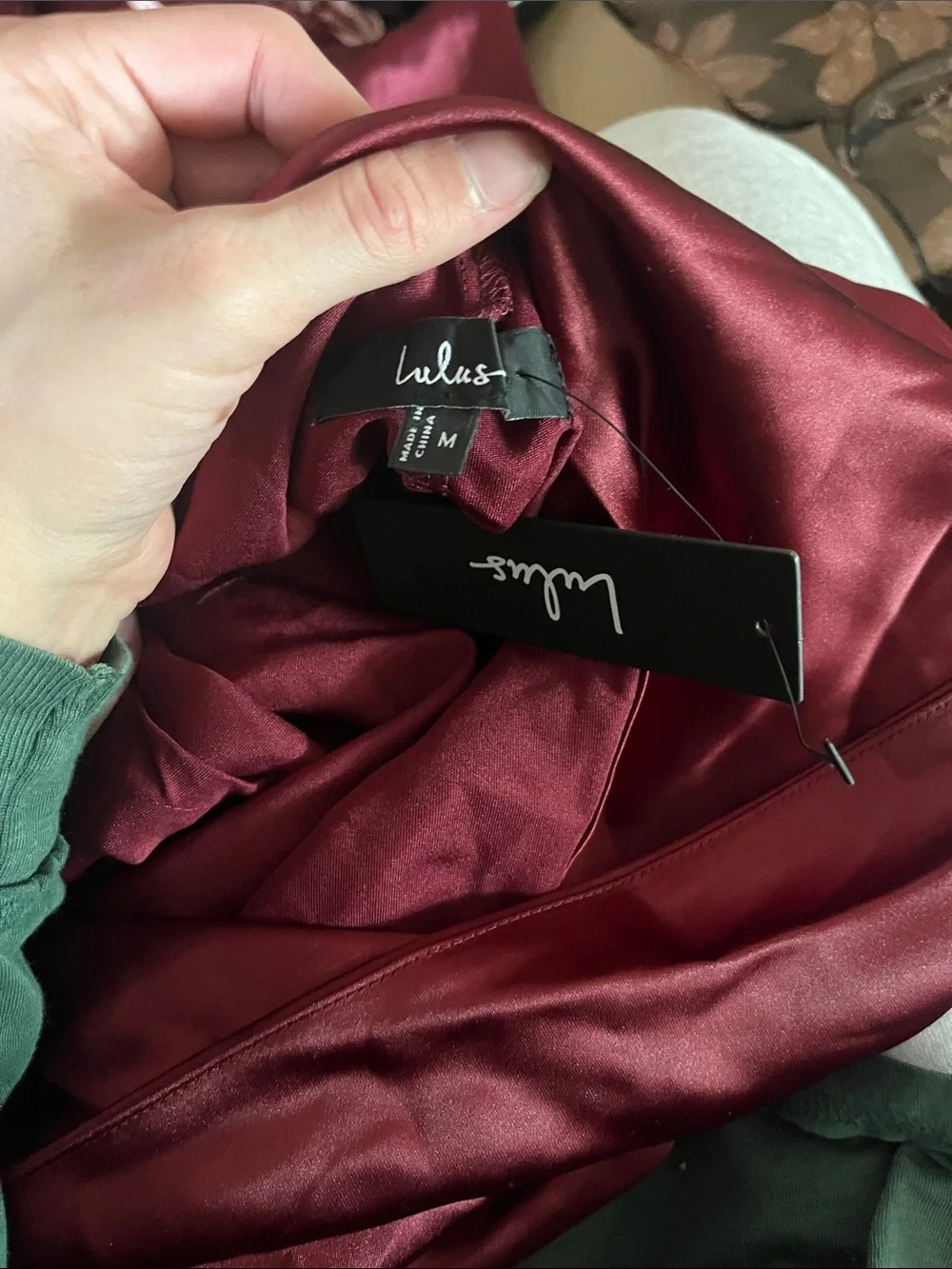 Lulus Captivating Presence Wine Red Satin Cowl Back Maxi Dress - Picture 8 of 8